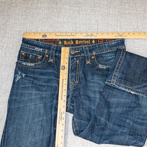 Rock Revival Men's size 36 Sid Straight Leg Denim Jeans (fit 37x31) - Picture 6 of 15